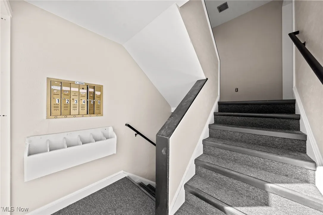 Stairway with baseboards