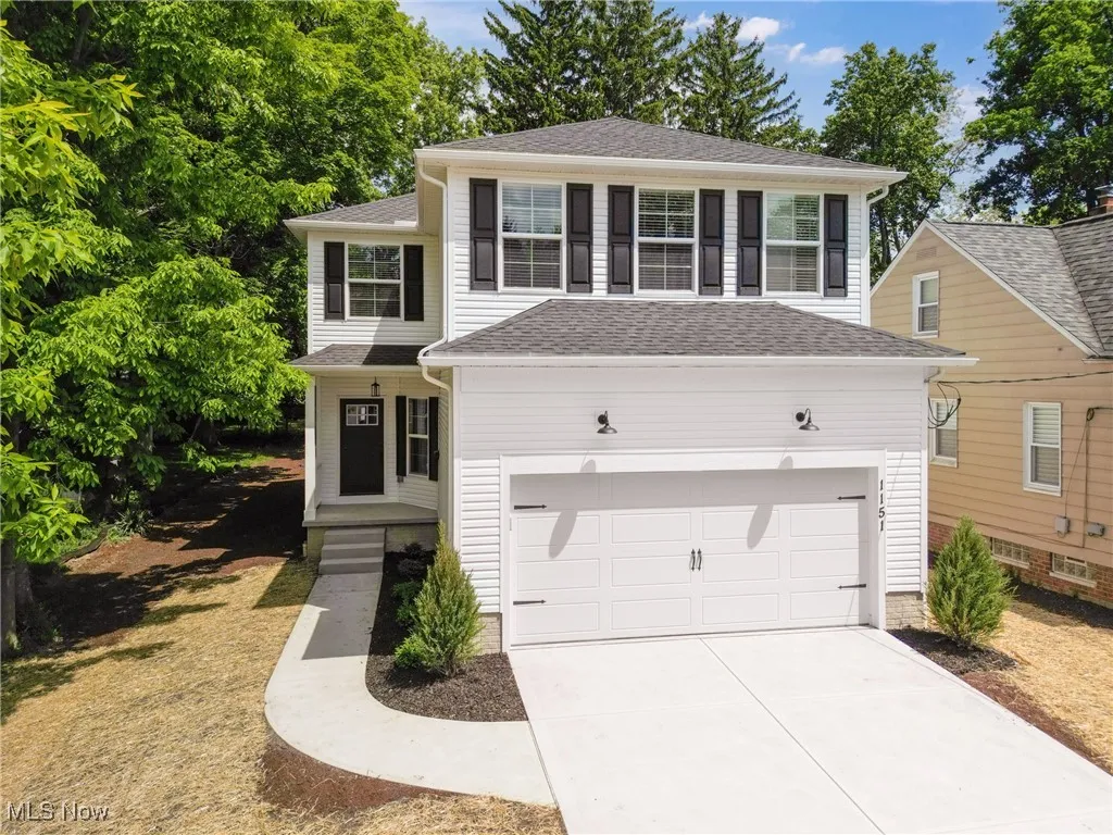 View of front of home with a garage