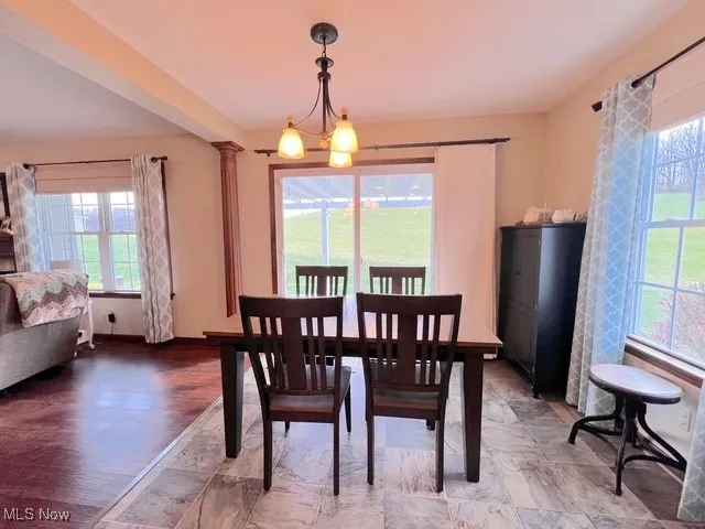 Dining room with baseboards