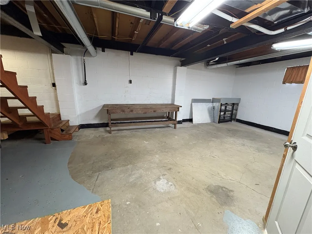 View of unfinished below grade area