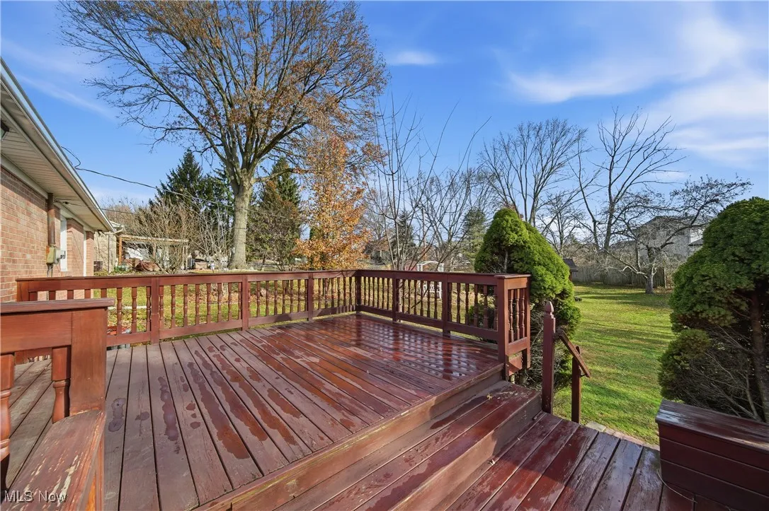 Wooden deck with a lawn