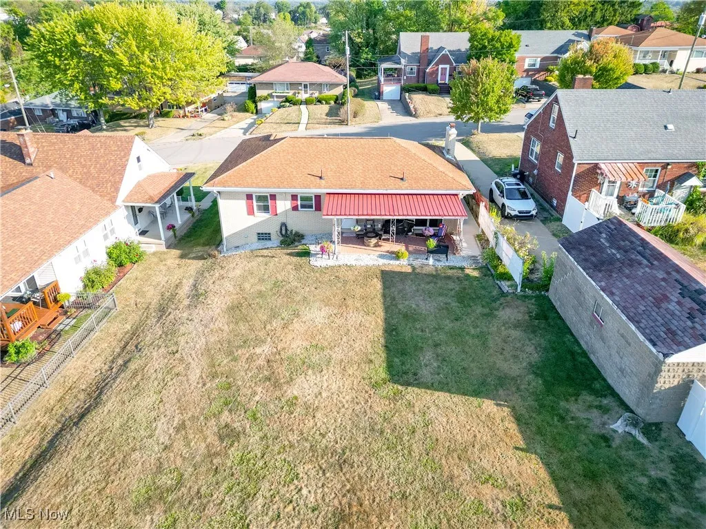 Aerial perspective of suburban area
