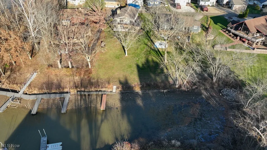 Aerial view of lake front - private dock