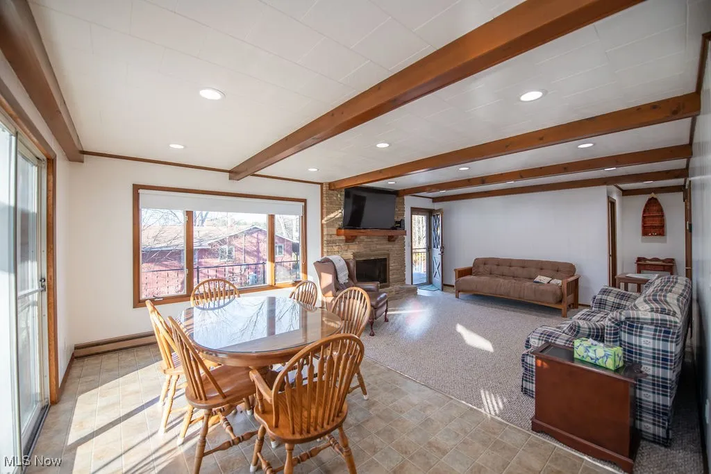 View of dining room open to living room area