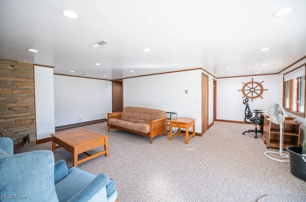 View of family room area in lower level