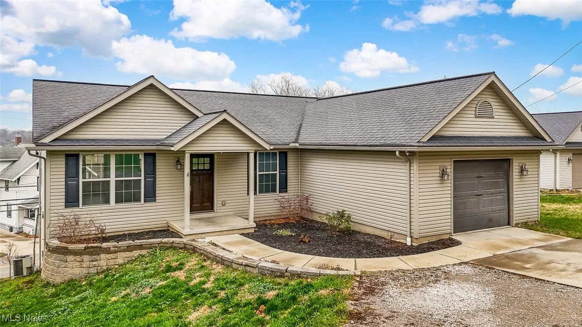 View of front of property with roof with shingles