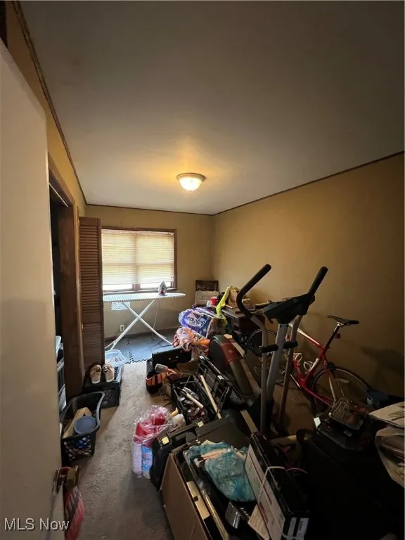 Bedroom with carpet floors