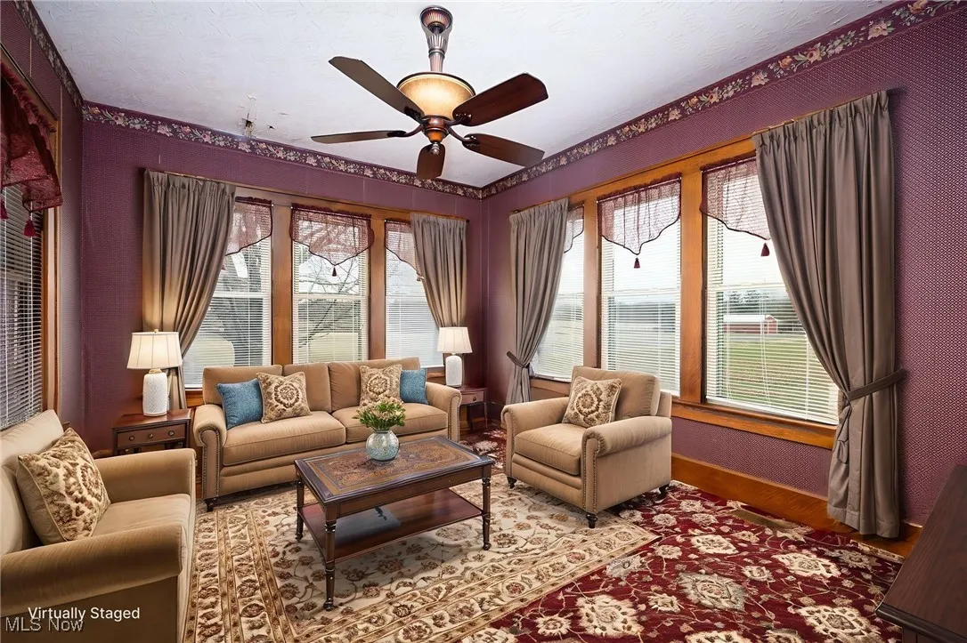 Virtually staged parlor/sitting room