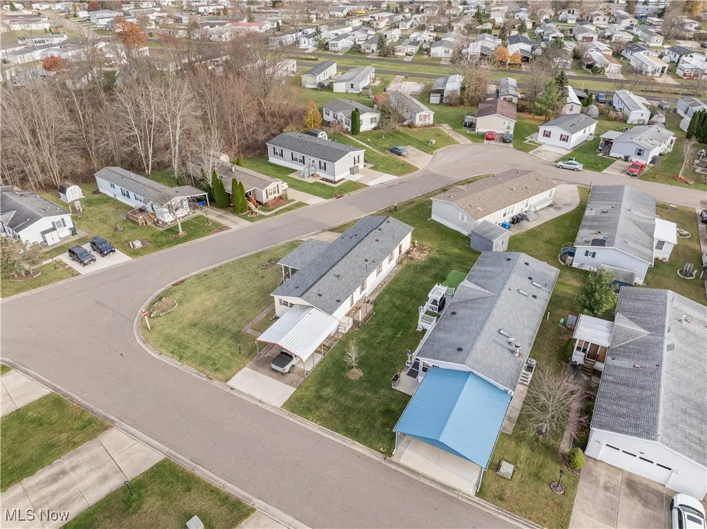 Aerial perspective of suburban area
