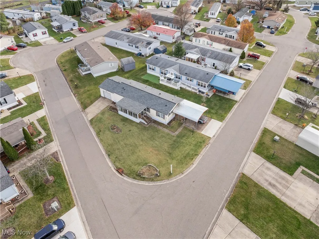 Aerial perspective of suburban area