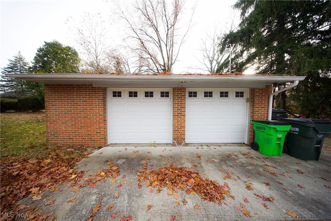 View of detached garage