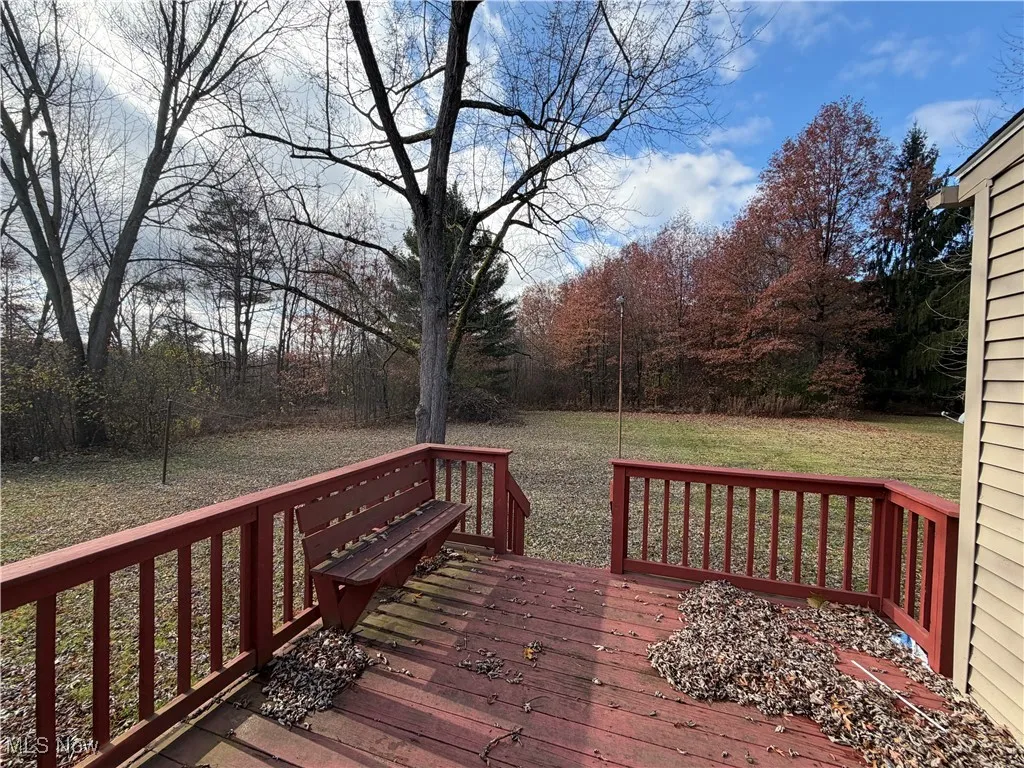 Wooden deck with a lawn