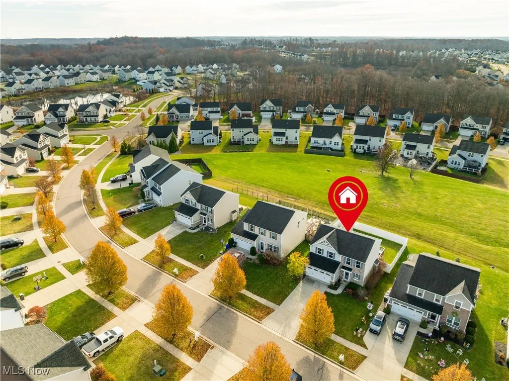 Aerial view of residential area