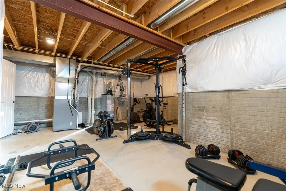 Utility Room/Exercise Room shows lower level insulation