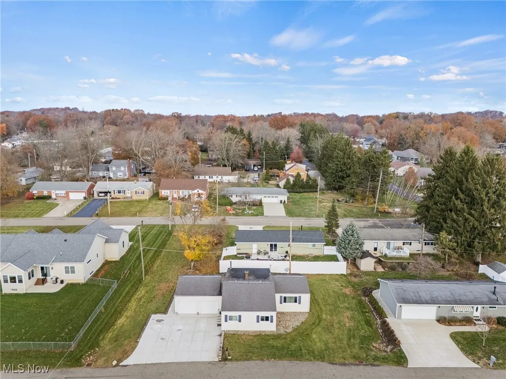Aerial perspective of suburban area