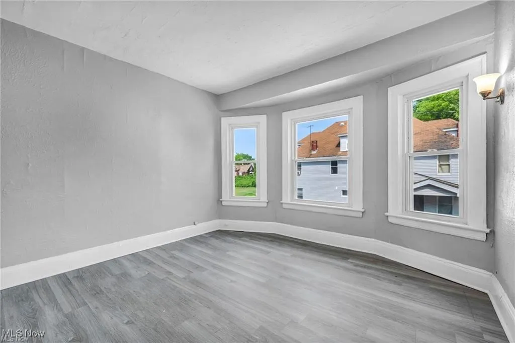 Empty room with wood-type flooring and plenty of natural light