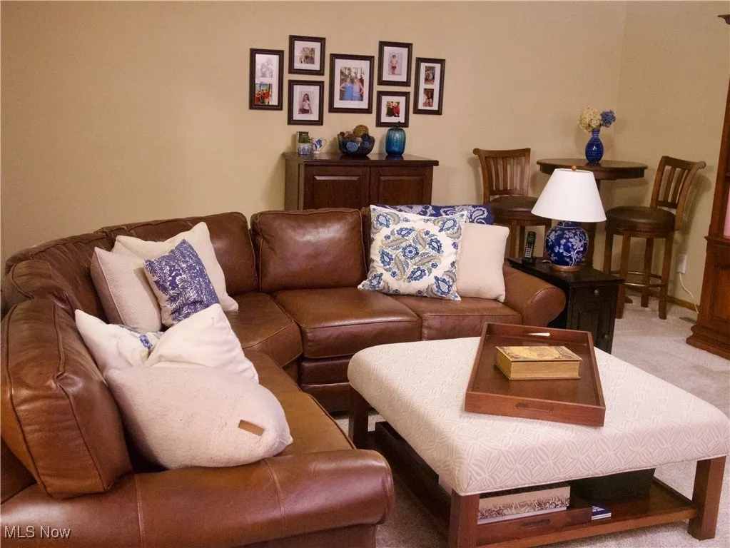 View of carpeted living area