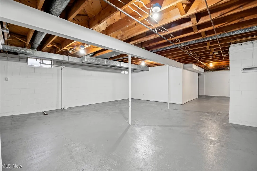 View of below grade area