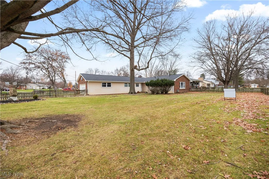 View of fenced backyard