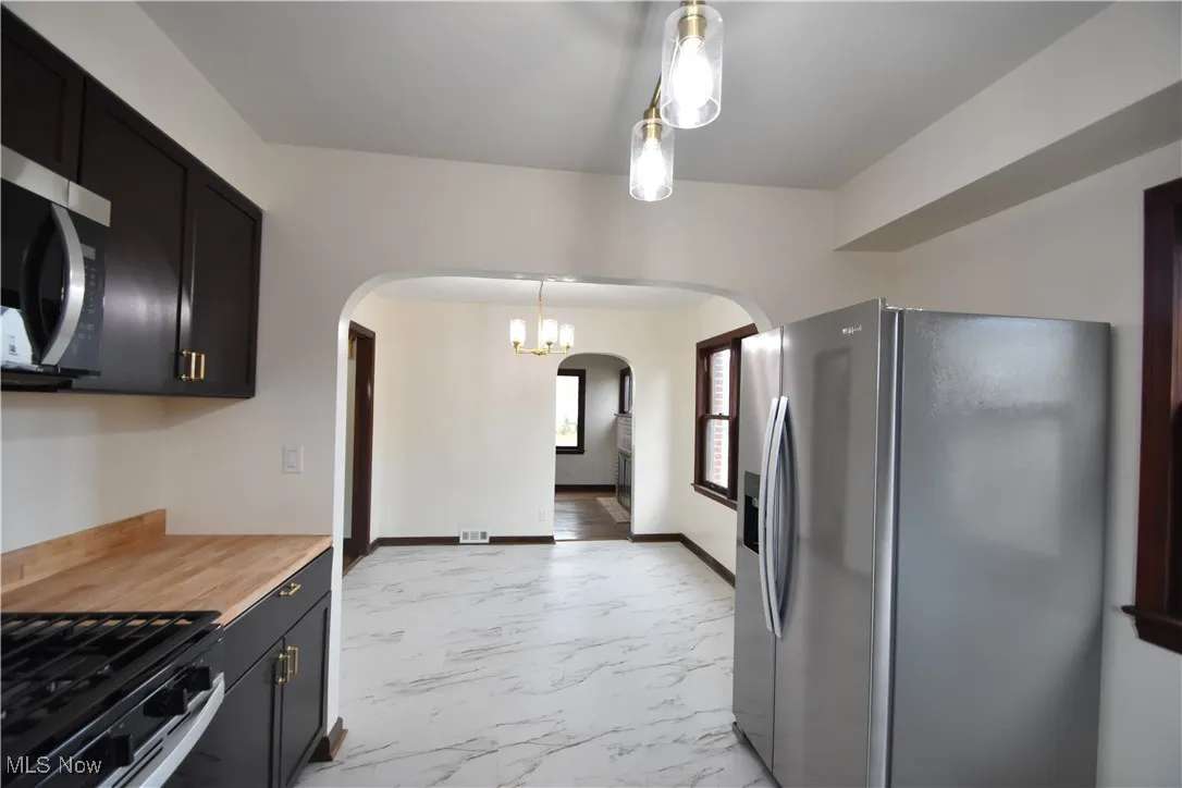 Kitchen into dining room