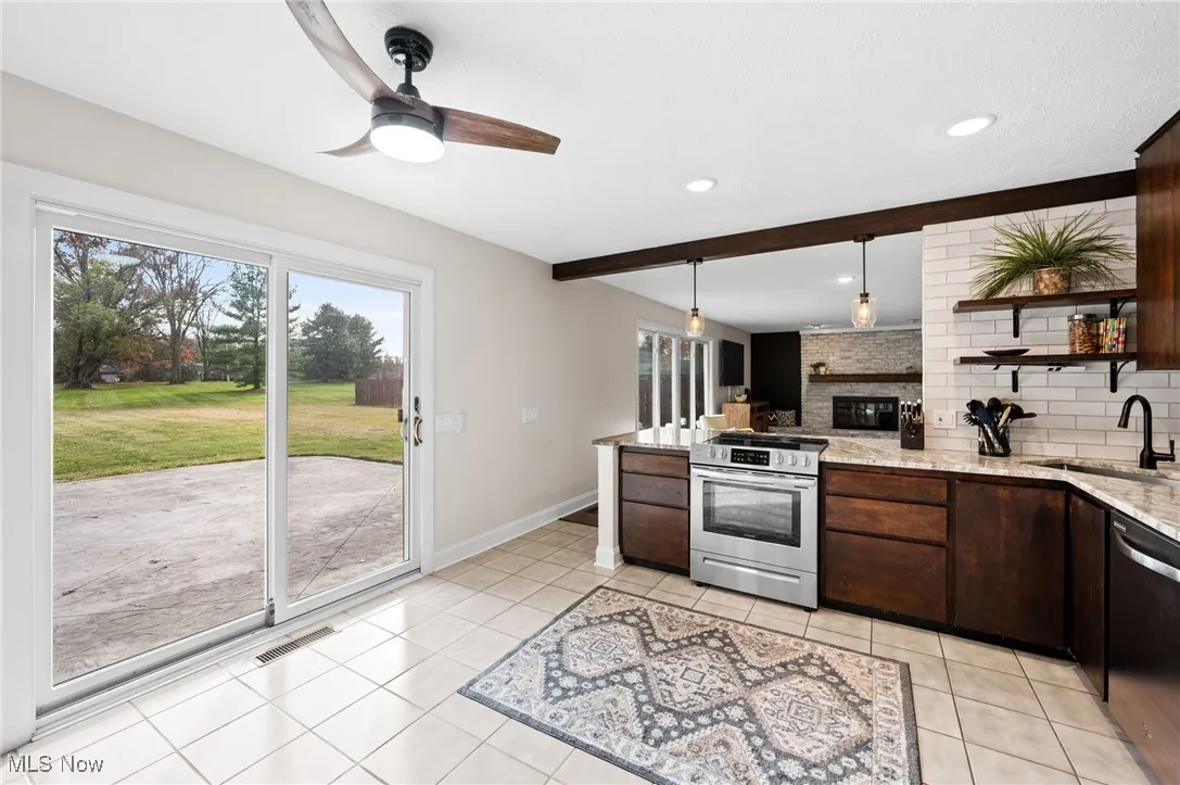 Large patio door makes indoor/outdoor entertaining a breeze