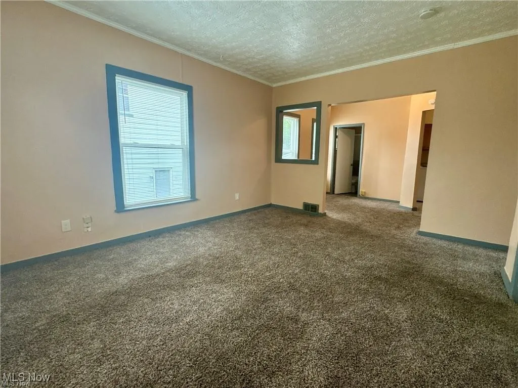 Living room with carpet flooring