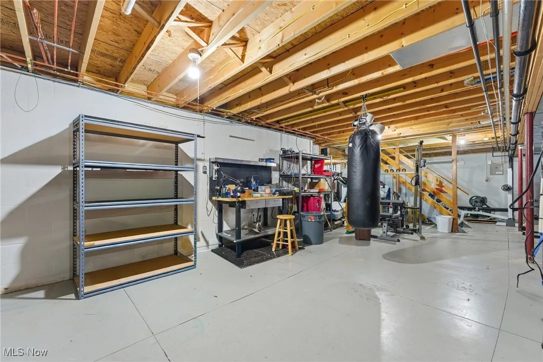 View of unfinished basement