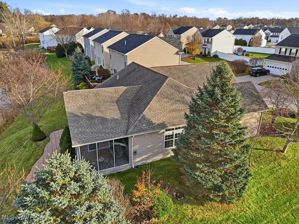 Aerial perspective of suburban area
