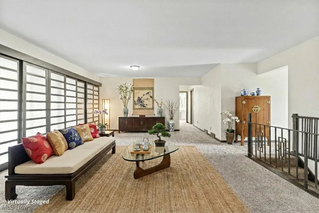 View of carpeted living area