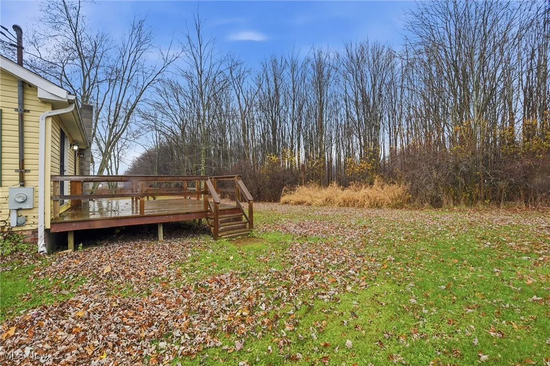 View of yard featuring a wooden deck