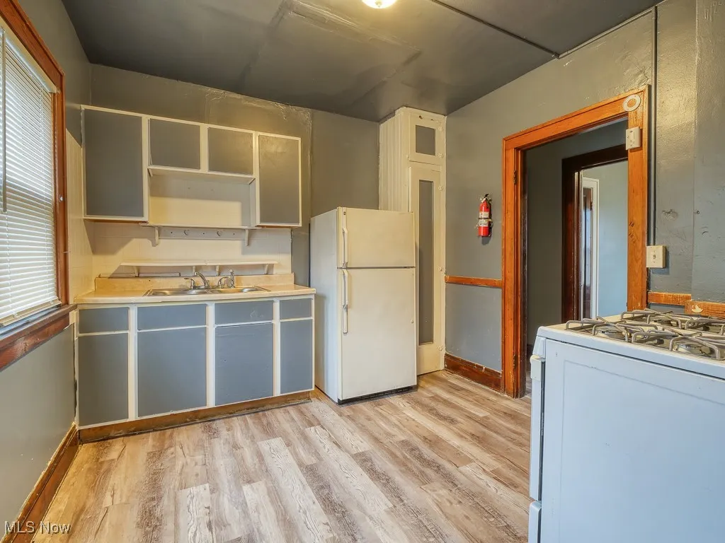 Kitchen with white appliances