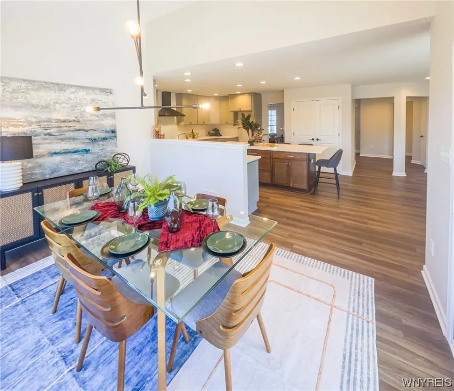 Sunroom overlooks kitchen