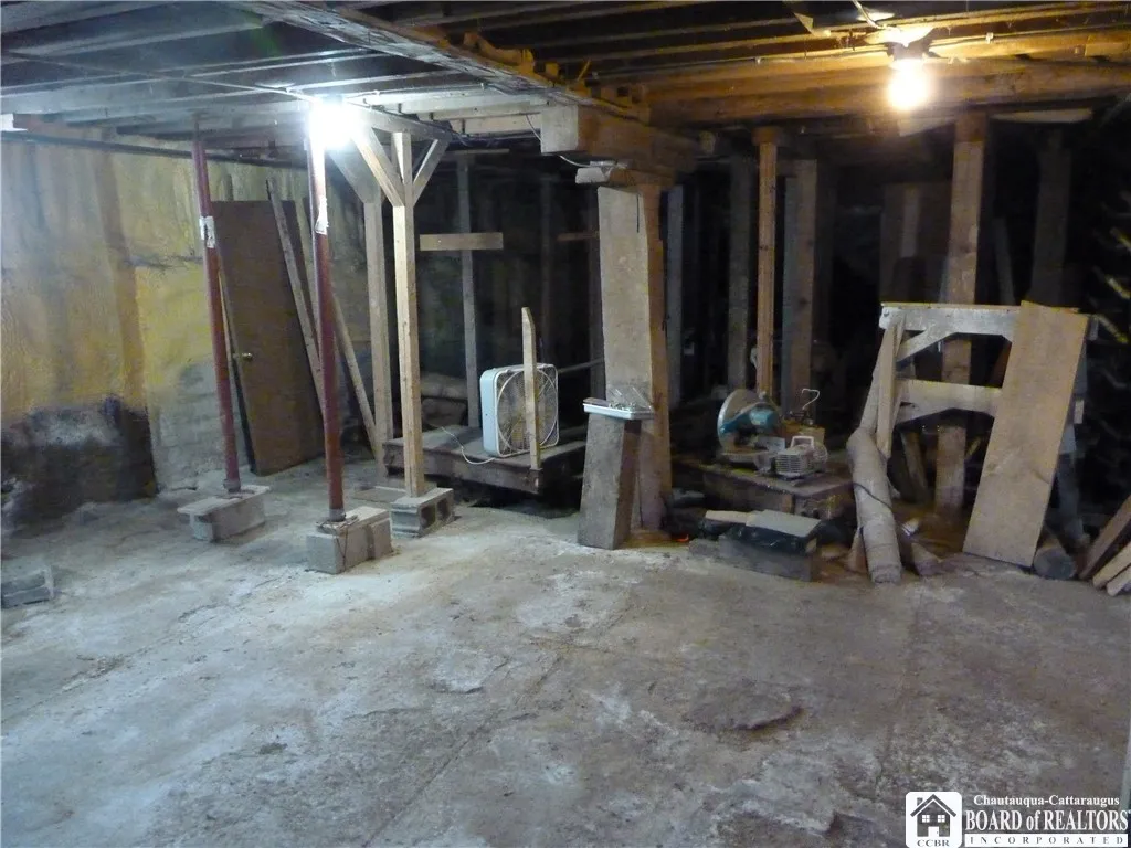 Well lit basement area