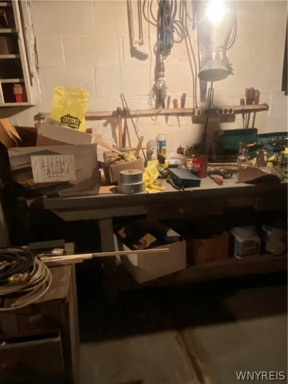 Work bench in basement