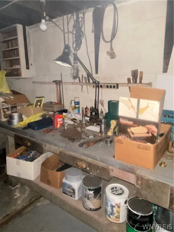 Work bench in basement