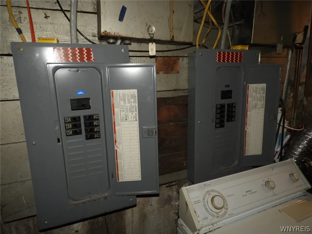 Basement: breaker panels.
