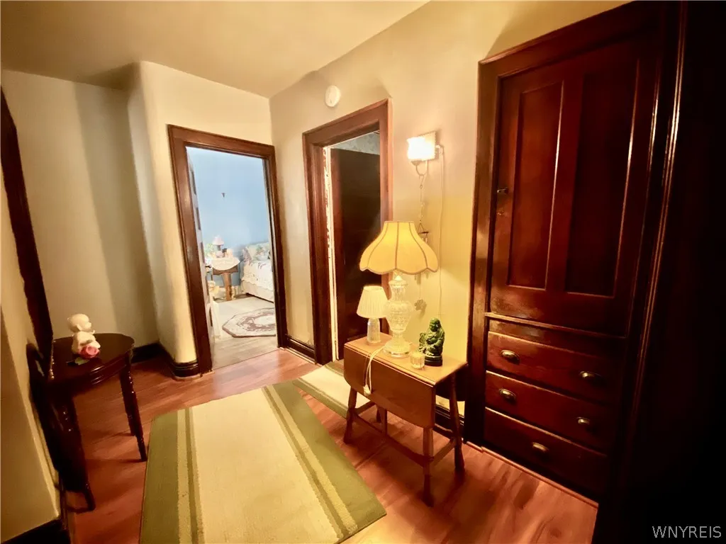 Built-in linen closet in 2nd floor landing.