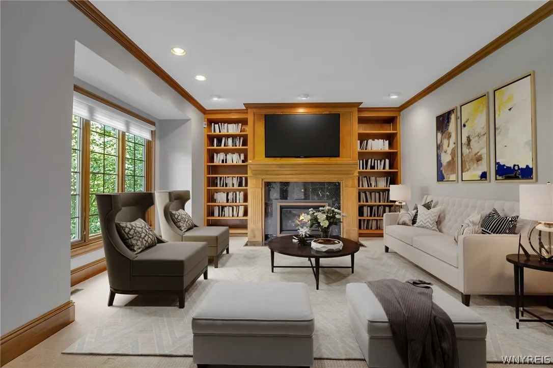 Living room has been virtually staged