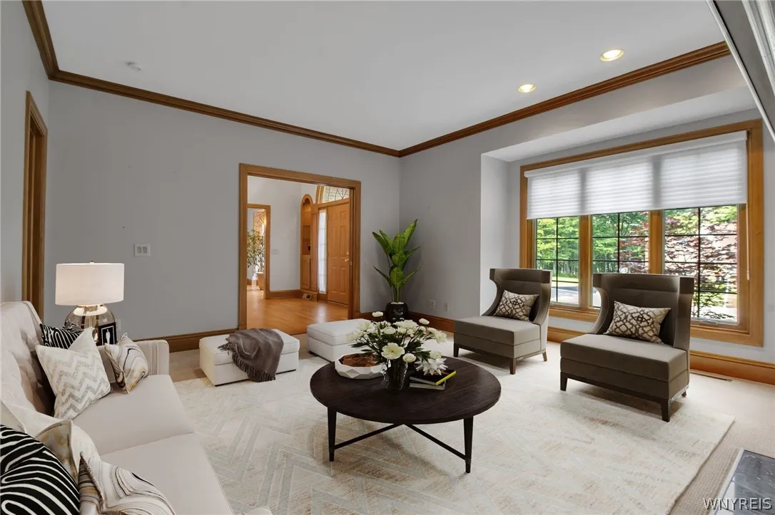 Living room has been virtually staged