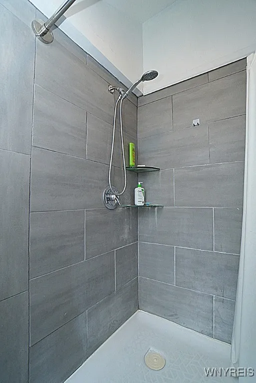 with a huge walk in shower