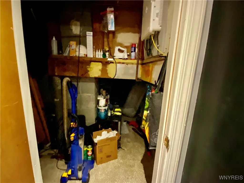 Lower level crawl space offer plenty of storage.