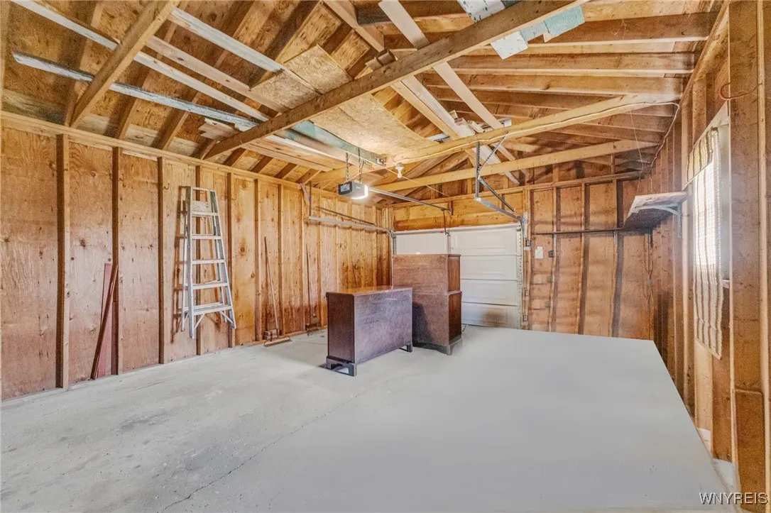 Clean and dry and garage floor in great shape.