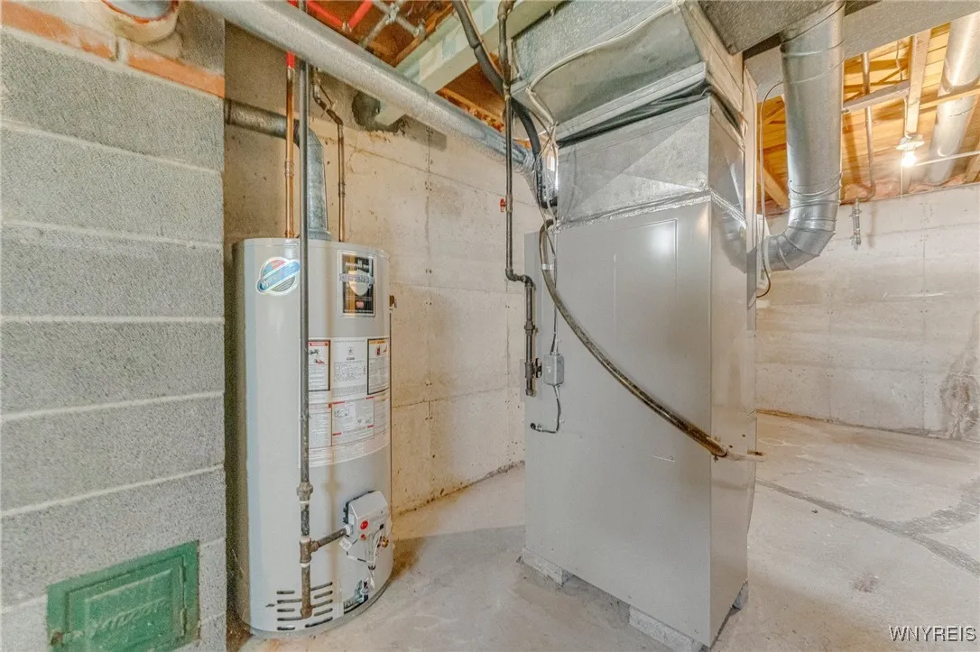 Newer furnace, A/C, H2O tank