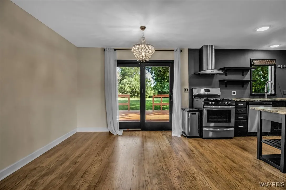 Sliding glass doors to backyard