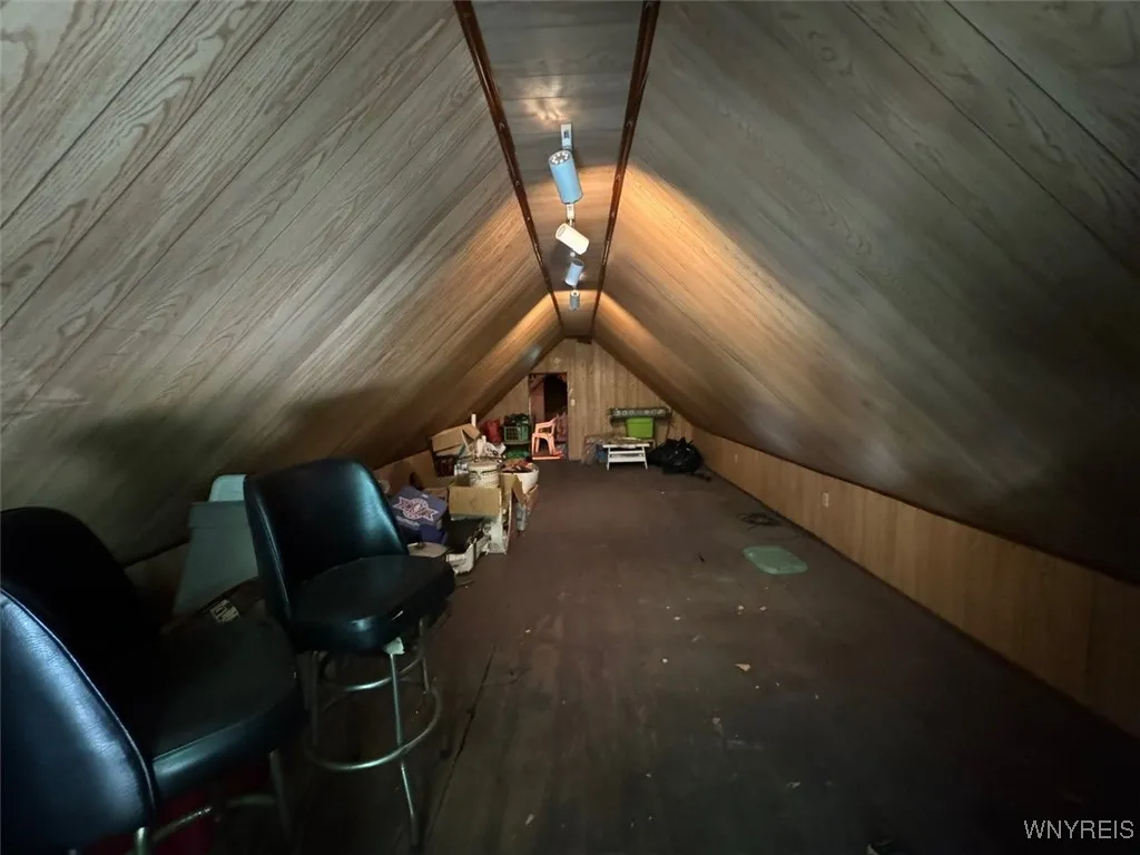 Partially finished attic with good storage space