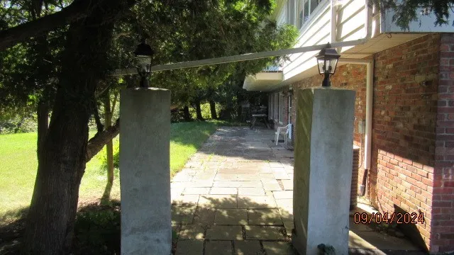 Columns leading to patio