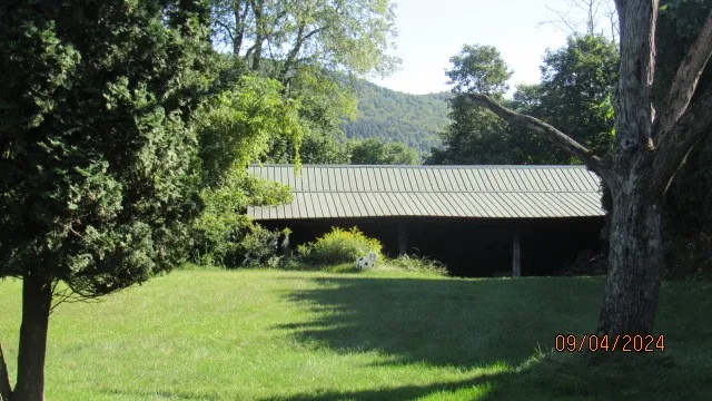 Barn behind house