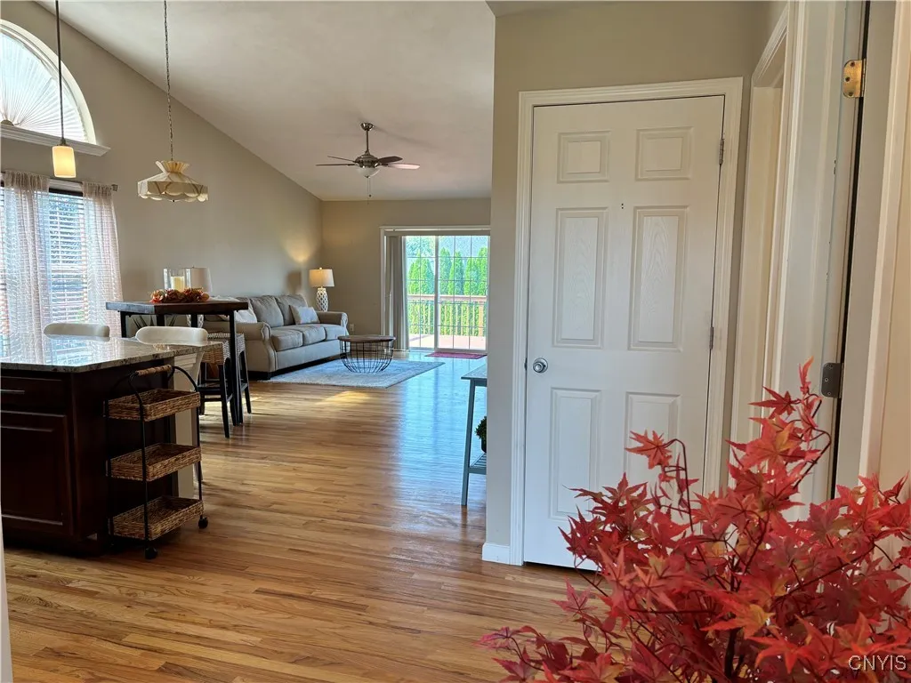 Just inside the front door
