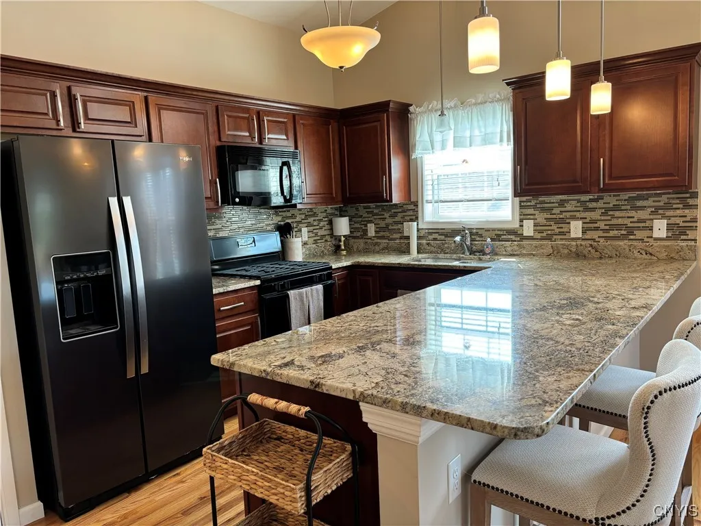 Kitchen with granite countertops