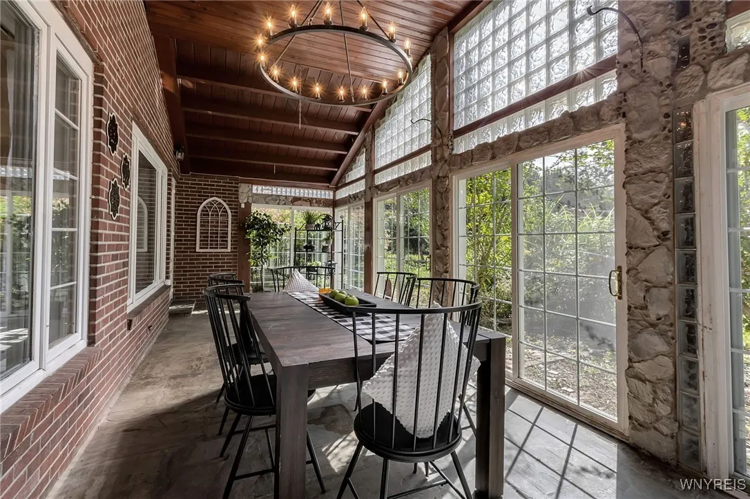 Huge Sun room w slate floor